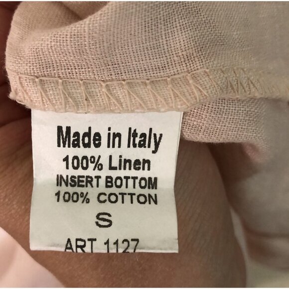 Terzo Millennio Top Womens Small 100% Linen Embroidered Hem Oversized Lagenlook - Picture 5 of 8